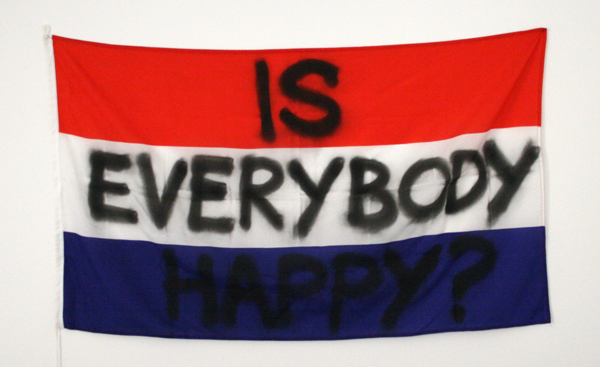 75B - Is everybody happy - Spuitbus op stof 75B - Is everybody happy - Spuitbus op stof