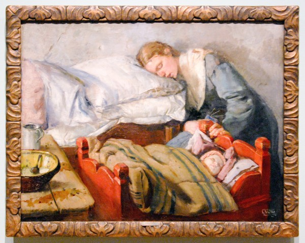 Christian Krohg - Slapende Moeder - Olieverf op doek, 1883