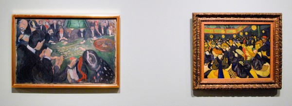 Edvard Munch - Aan de roulettetafel in Monte Carlo - Olieverf op doek, 1892 & Vincent van Gogh - De Danszaal in Arles - Olieverf op doek, 1888
