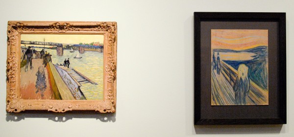 Vincent van Gogh - De brug van Trinquetaille - Olieverf op doek, 1888 & Edvard Munch - De Schreeuw - Kleurkrijt op karton, 1893