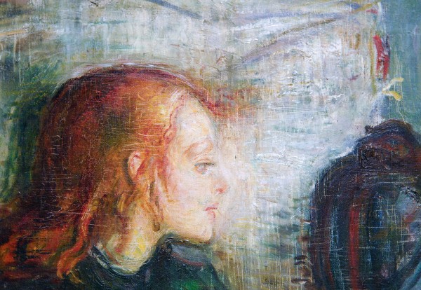 Edvard Munch - Het zieke kind - Olieverf op doek, 1896 (detail)