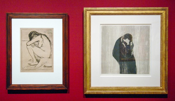 Vincent van Gogh - Sorrow - Lithografie, 1896 & Edvard Munch - De Kus IV - Houtsnede, 1902
