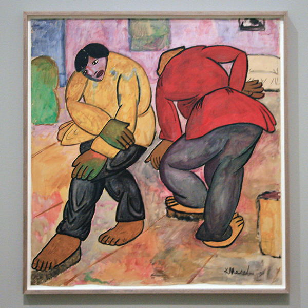 Kazimir Malevich - De Vloerboeners - Gouache en krijt op papier 1911