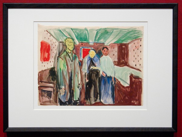 Edvard Munch - De Dodenkamer - Waterverf op papier, circa 1915