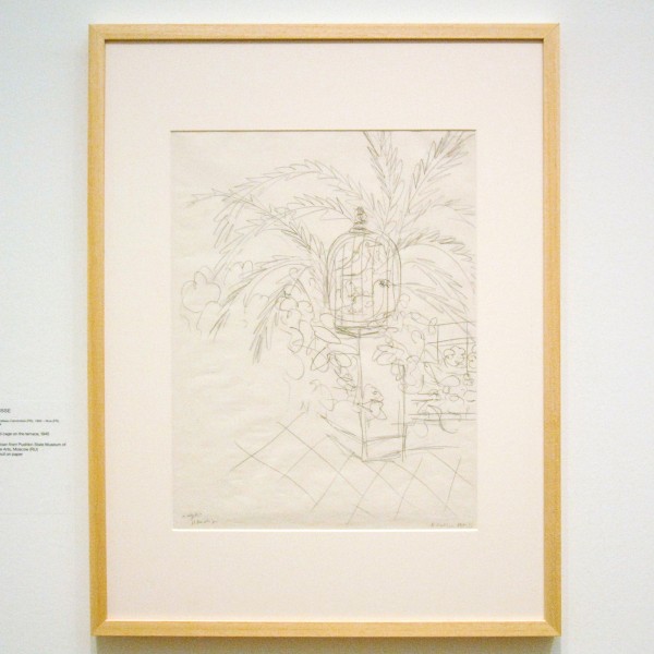 Henri Matisse - Vogelkooi op het terras - Potlood op papier, 1945
