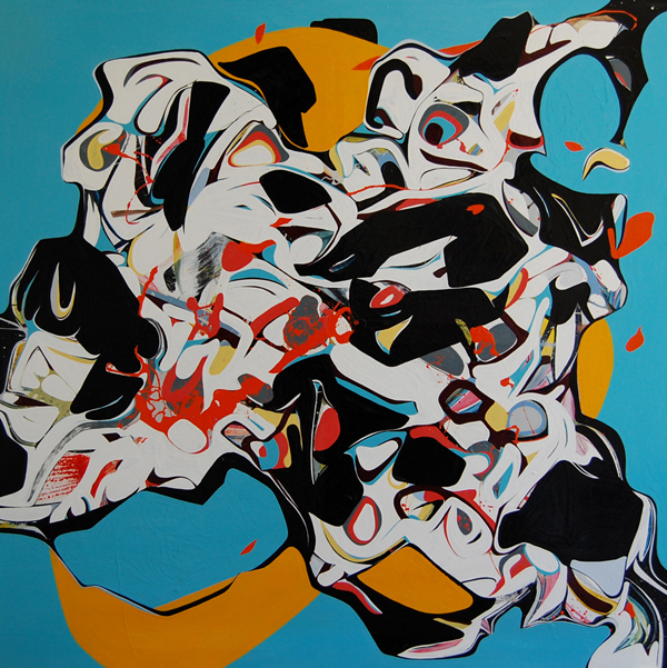 BLU - 200x200cm olie-en lakverf op canvas BLU - 200x200cm olie-en lakverf op canvas