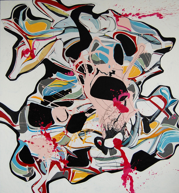 DBH - 150x160cm olie- en lakverf op canvas DBH - 150x160cm olie- en lakverf op canvas