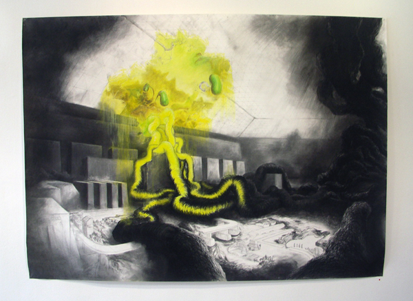 Dennis Amatdjais - De Constructie Van Verwoesting - 208x250cm Houtskool, pastel, potlood en syberisch krijt Dennis Amatdjais - De Constructie Van Verwoesting - 208x250cm Houtskool, pastel, potlood en syberisch krijt