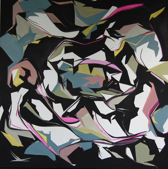 GRR - 140x140cm acryl en olieverf op canvas GRR - 140x140cm acryl en olieverf op canvas