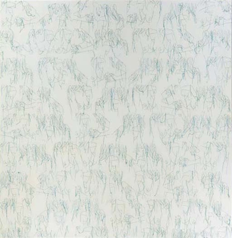 The Large White Painting - 183x178cm Acrylverf draad en gelmedium The Large White Painting - 183x178cm Acrylverf draad en gelmedium