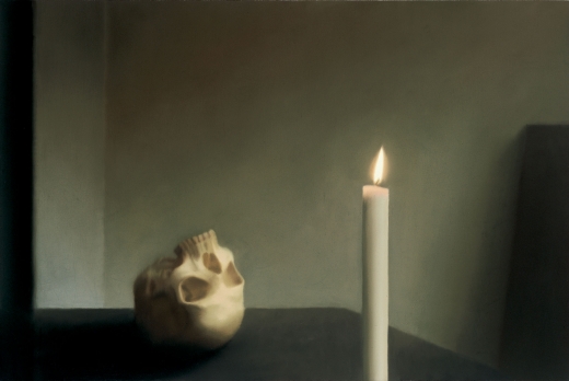 Schädel mit Kerze/ Skull with Candle, 1983, 100 cm X 150 cm, Oil on canvas Schädel mit Kerze/ Skull with Candle, 1983, 100 cm X 150 cm, Oil on canvas