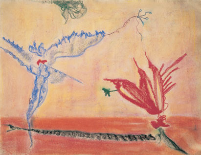 Untitled - 19x25inch Wasco en oliekrijtjes op papier Untitled - 19x25inch Wasco en oliekrijtjes op papier