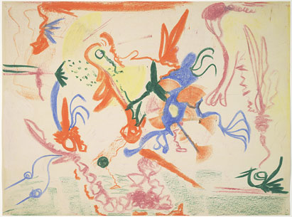 Untitled - 15x20inch Wasco en oliekrijtjes op papier Untitled - 15x20inch Wasco en oliekrijtjes op papier