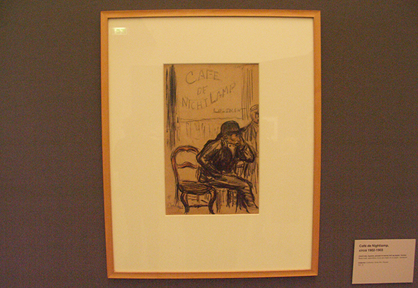 Cafe de Nightlamp - Krijt, inkt, aquarel en gouache op papier op karton Cafe de Nightlamp - Krijt, inkt, aquarel en gouache op papier op karton