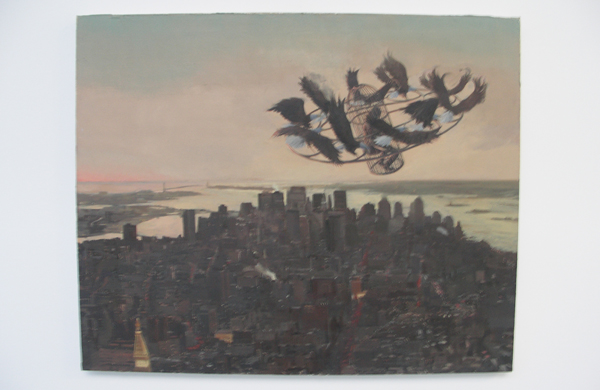 Pere Llobera - Flying Away From Queens - 81x100cm Olieverf op canvas op hout Pere Llobera - Flying Away From Queens - 81x100cm Olieverf op canvas op hout