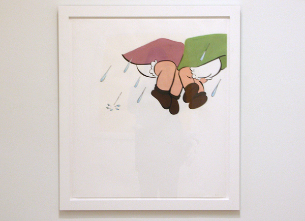 No title (jumping girls' feet) - Inkt en gouache op papier No title (jumping girls' feet) - Inkt en gouache op papier