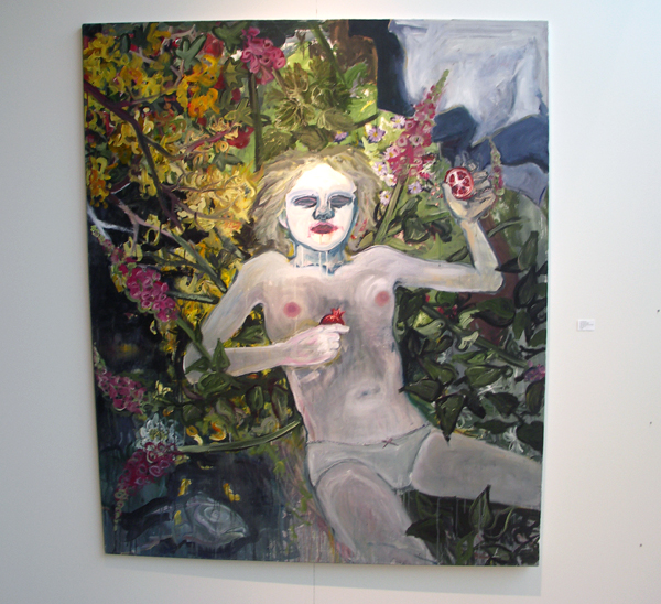 Inge Aanstoot - Pomegranates - 180x150cm Gemengde technieken op doek Inge Aanstoot - Pomegranates - 180x150cm Gemengde technieken op doek