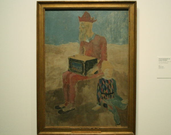 Draaiorgelspeler en jonge harlekijn Draaiorgelspeler en jonge harlekijn