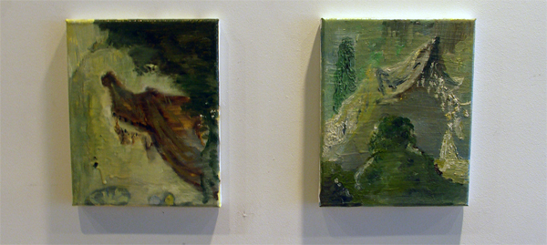 Sven Verhaeghe - La Marche - 24x30cm (tweemaal) Olieverf en lak op doek Sven Verhaeghe - La Marche - 24x30cm (tweemaal) Olieverf en lak op doek