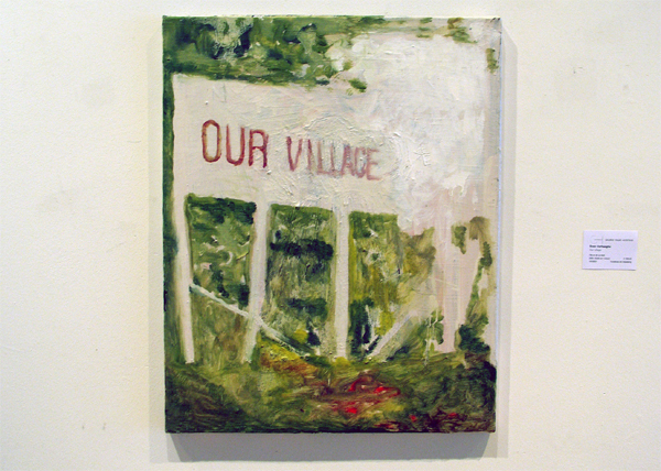 Sven Verhaeghe - Our Village - Olieverf en lak op doek Sven Verhaeghe - Our Village - Olieverf en lak op doek