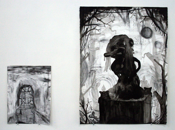 Daniel Jensen - Half Timbered & Speaker - 38x28cm & 76x56cm Inkt en houtskool op papier Daniel Jensen - Half Timbered & Speaker - 38x28cm & 76x56cm Inkt en houtskool op papier