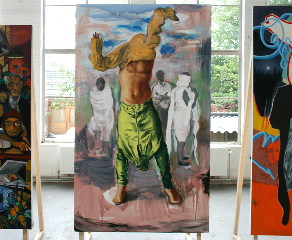 Stijn Peeters - Saltimbanques - Spieraam en zelfopgespannen linnen Stijn Peeters - Saltimbanques - Spieraam en zelfopgespannen linnen