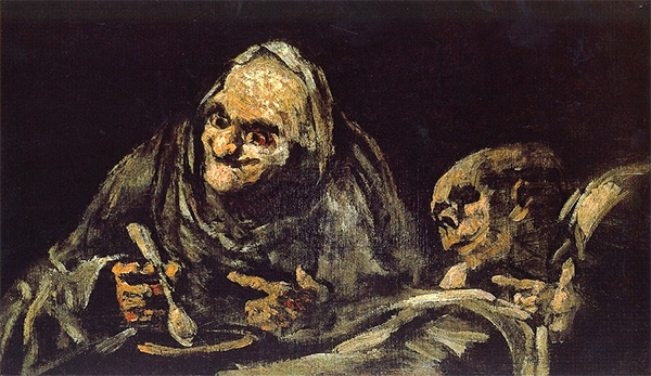 Goya - Black Painting (Two Old Men Eating Soup) Goya - Black Painting (Two Old Men Eating Soup)