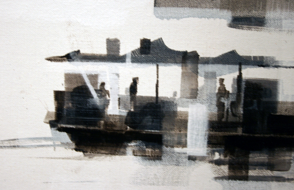 Wessel Huisman - Halfway March 1962 around 1700hours - 120x160cm Acrylverf op linnen (detail) Wessel Huisman - Halfway March 1962 around 1700hours - 120x160cm Acrylverf op linnen (detail)