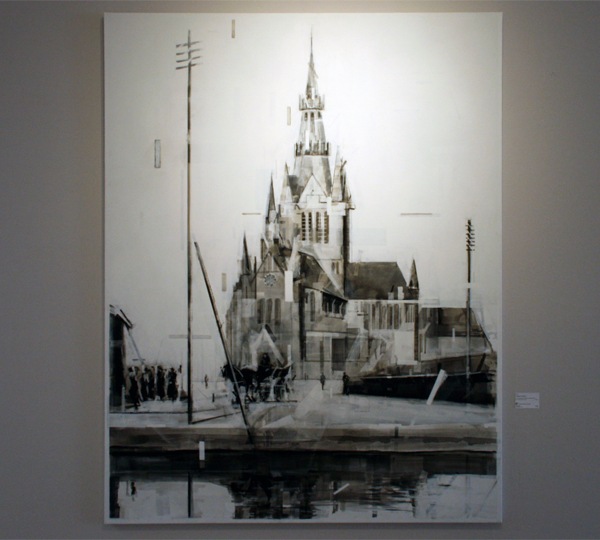 Wessel Huisman - On a primising but still hazy morning-June 1965 - 180x140cm Acrylverf op linnen Wessel Huisman - On a primising but still hazy morning-June 1965 - 180x140cm Acrylverf op linnen