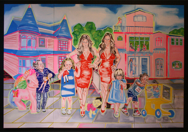 Marie Civikov - Plastic - 200x390cm (drieluik) Olieverf en acrylverf op linnen Marie Civikov - Plastic - 200x390cm (drieluik) Olieverf en acrylverf op linnen