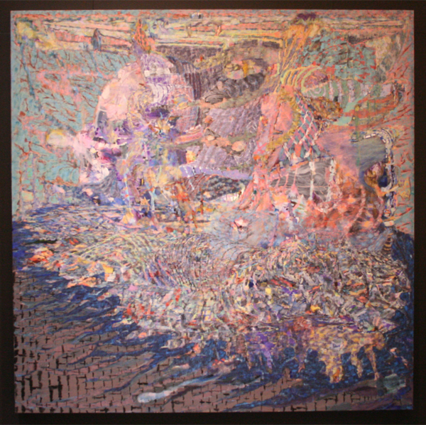 Omar Koubaa - Working With Dark Soil In A Magnetic Arena I - 200x200cm Acrylverf op doek Omar Koubaa - Working With Dark Soil In A Magnetic Arena I - 200x200cm Acrylverf op doek