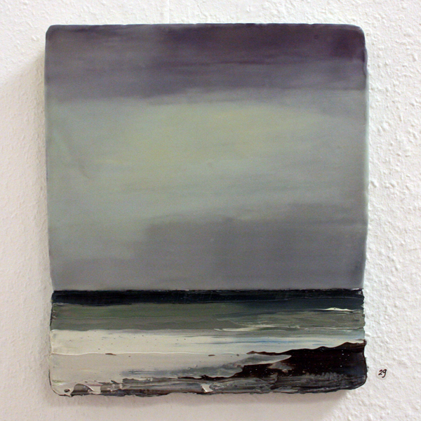 Anke Roder - Lucht boven het wad - 36x31cm Encaustiek en olieverf op hout Anke Roder - Lucht boven het wad - 36x31cm Encaustiek en olieverf op hout