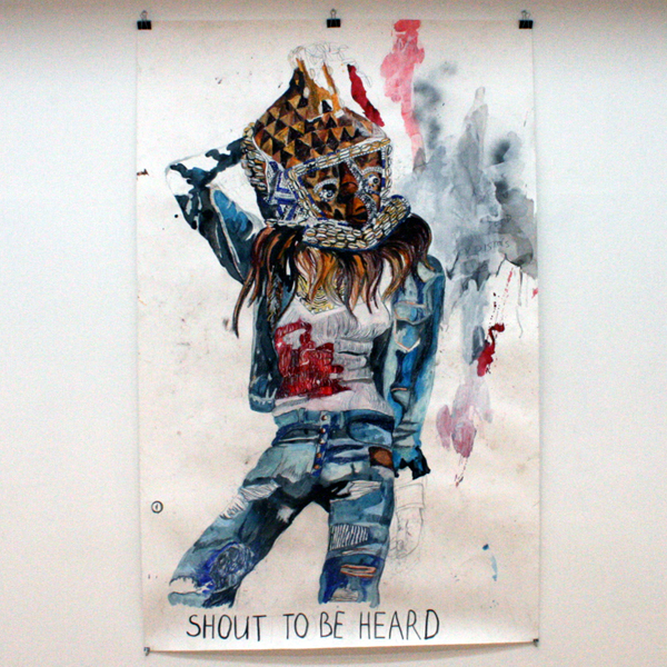 Charlotte Schleiffert - Shout To Be Heard - 238x151 Mixed media op papier Charlotte Schleiffert - Shout To Be Heard - 238x151 Mixed media op papier