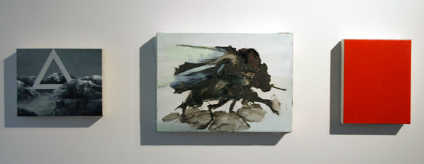 Niek Hendrix - Sinadel - tweeluik 15x19cm Olieverf op doek op paneel & Jop Vissers Vorstenbosch - Another day filled with television Tetris - 30x22cm Olieverf, acrylverf, spuitbus en lak op canvas Niek Hendrix - Sinadel - tweeluik 15x19cm Olieverf op doek op paneel & Jop Vissers Vorstenbosch - Another day filled with television Tetris - 30x22cm Olieverf, acrylverf, spuitbus en lak op canvas