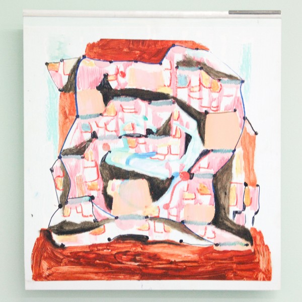 Denie Put - Colis Blanc - 50x54cm Mixed Media op paneel