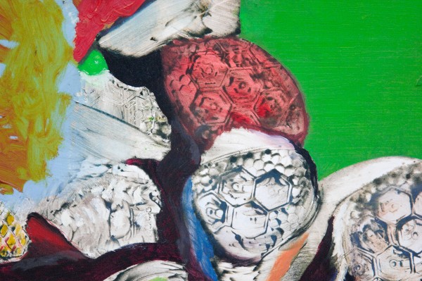 Denie Put - Ploeterend Vertier - 104x124cm Mixed Media op paneel (detail)