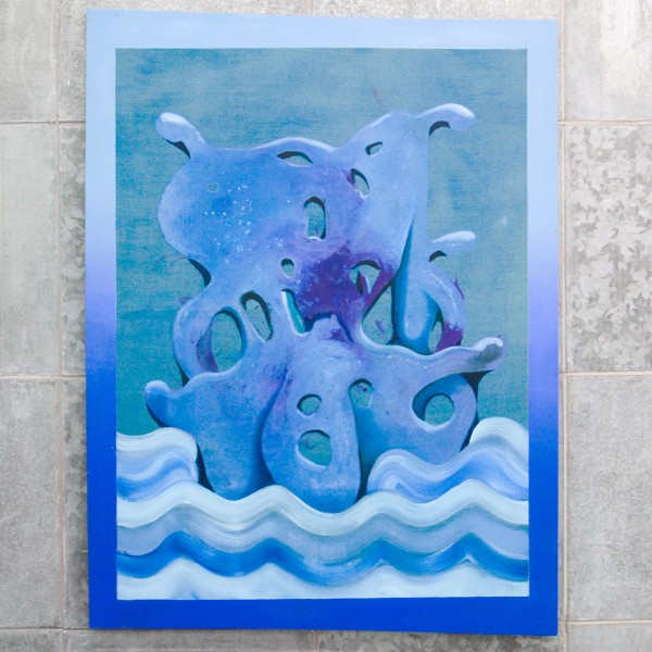 Denie Put - Zwaldpend Blauw - 120x140cm Acrylverf op doek