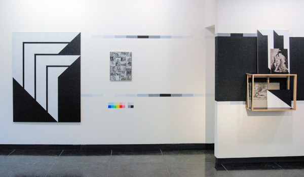 Niek Hendrix - Zero Eleven (Flags) - 120x160cm & Euthymius - 51x38cm & Cabinet (The Devouring of the Sun) - 121x67x28cm Olieverf en potlood op paneel