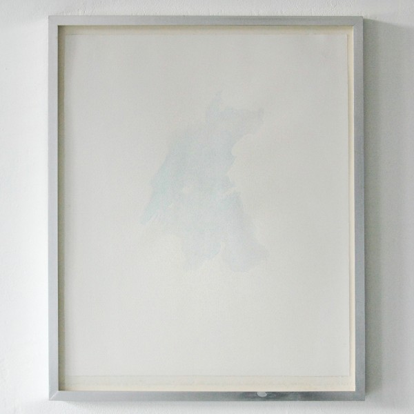 Hreinn Fridfinnsson - An Aquarelle of the surface of the lake Thingvallavatn painted with water from the surface of the lake plus color - 76x63cm Aquarel en potlood op papier in lijst