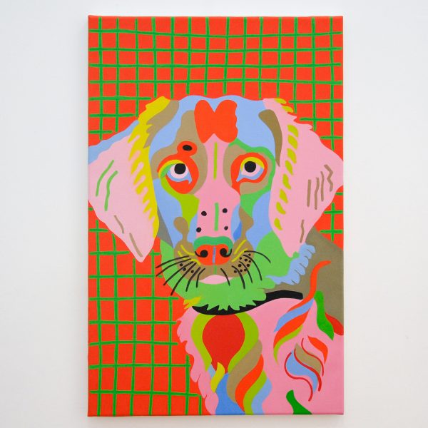 Leen Voet - Peinture inacheve de madame T, Britse spaniel - 69x44cm Olieverf op canvas