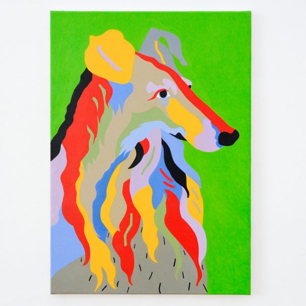 Leen Voet - Peinture inacheve de madame T, Peinture chien hond dog painting schilderij 1938 - 78x55cm Olieverf op canvas