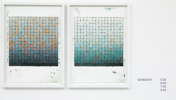 Stijn Cole - Colorscape (Seloignes of Cancale, diverse data) - 30x21cm Olieverf op inkjet print