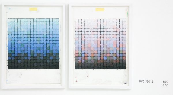 Stijn Cole - Colorscape (Seloignes of Cancale, diverse data) - 30x21cm Olieverf op inkjet print