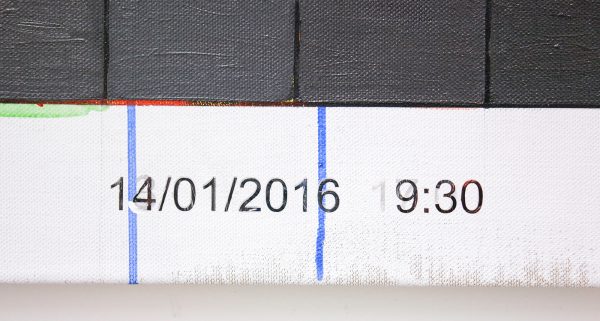 Stijn Cole - Doubledate Painting Seloignes - 14,1,2016 09,30 - 170x160cm Olieverf op canvas (detail)