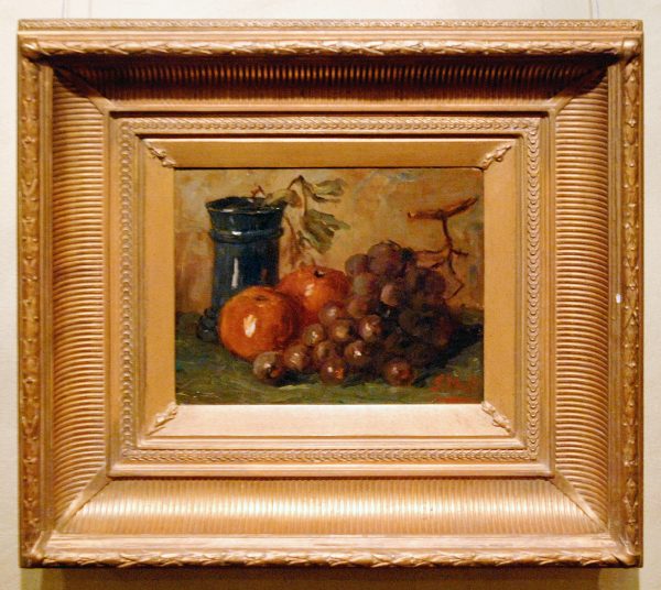 Sientje Mesdag-van Houten - Stilleven met druiven, appel en vaasje - Olieverf op canvas, onbekend jaartal