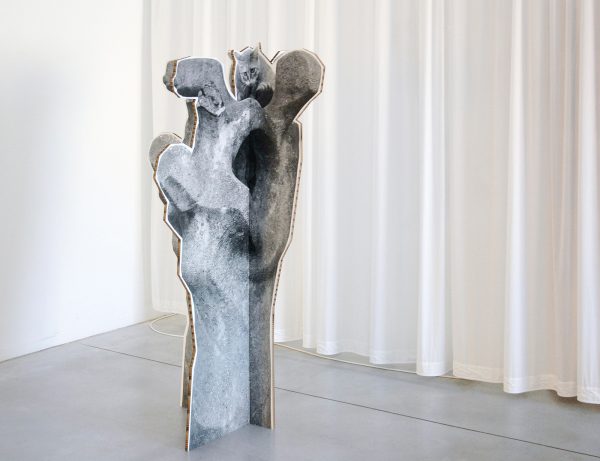 Aglaia Konrad - Katzenbaum (Social medium) - UV print op honingraadkarton, 2016