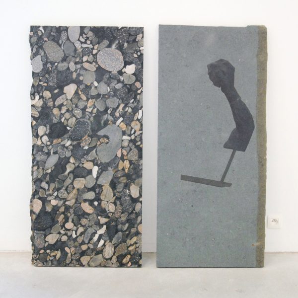 Aglaia Konrad - Strong remains (2 AD) - UV print op steen, 2013, 2014