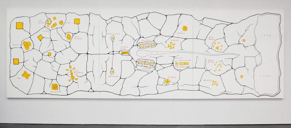 Atelier van Lieshout - Urban Plan of SlaveCity - Inkt en acryl op doek