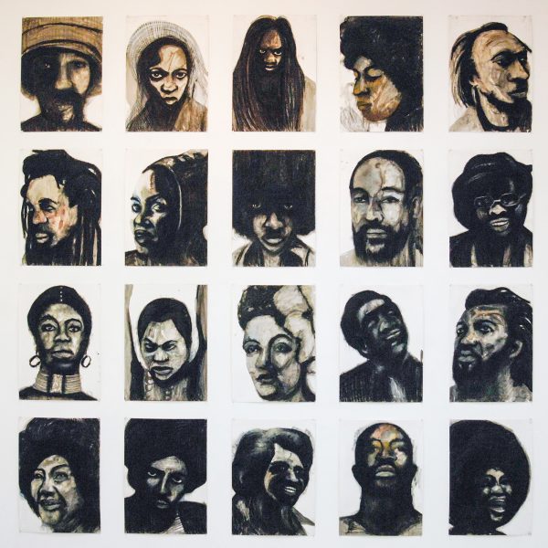 Iris Kensmil - We the people who are darker than blue - 70x50cm Inkt en pastel op papier