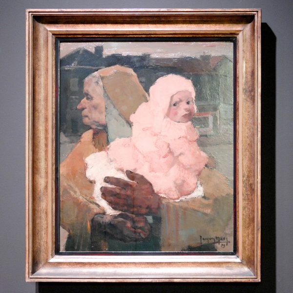 Jacques Maes - Grootmoeder met kind - Olieverf op doek